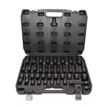 AWTOOLS 1/2 inch iskuhylsyavainsarja 40-osainen lyhyt ja pitkä Black Line
