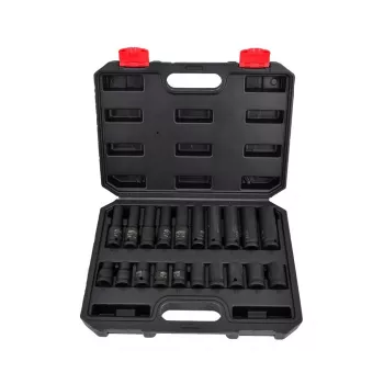 AWTOOLS AW38695BL 95-osainen kromi-vanadiinihylsyavainsarja 1/4 tuuman, 3/8 tuuman, 1/2 tuuman räikällä, hylsyillä, biteillä, kiintoavaimilla ja muovikotelolla