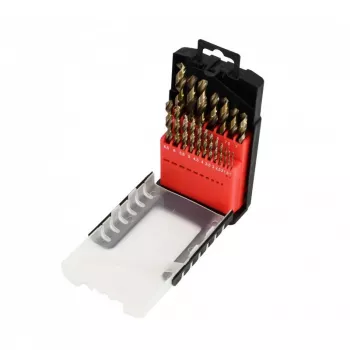 AWTOOLS kobolttimetalliporanteräsarja 19-osainen 1,0-10,0 mm HSS-Co M35 DIN 338