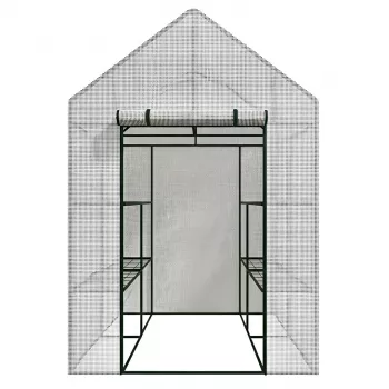 AWTOOLS puutarhakasvihuone valkoinen 143x143x195cm