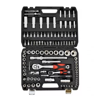 AWTOOLS avainsarja 108 osaa 1/2 tuuman & 1/4 tuuman vääntiö Black Line