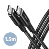 AXAGON BUCM-CM15AB USB-C–USB-C 2.0 -kaapeli, 1,5 m, PD 60 W, 3 A, punottu – musta