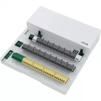 AXIS A9920 I/O-rele-laajennusmoduuli – 8 konfiguroitavaa porttia, RS485, DIN-kiskoasennus