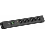Bachmann CONNECTUS 6-osainen jatkopistorasia ylijännitesuojalla ja kytkimellä, 2m kaapeli, musta BM005911