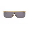 BALMAIN unisex-aurinkolasit BPS-147A-142 musta asetaattikehys kulmikas harmaat nylonlinssit 43/27/147 mm