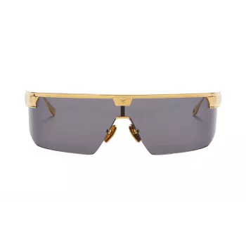 BALMAIN unisex-aurinkolasit BPS-147A-142 musta asetaattikehys kulmikas harmaat nylonlinssit 43/27/147 mm