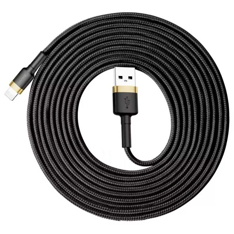 Baseus Cafule Lightning -kaapeli 2A 3m kulta/musta (CALKLF-RV1)