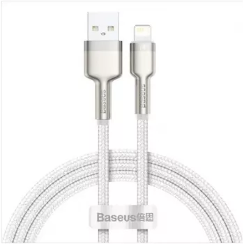 Baseus Cafule Metal USB-A - Lightning -kaapeli 1,0m 2,4A valkoinen