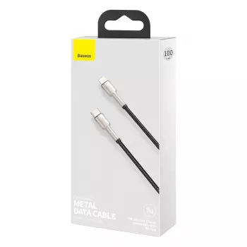 Baseus Cafule Series Metal USB-C - Lightning kaapeli PD 20W 1m musta