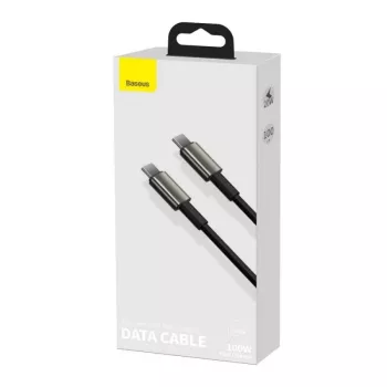 Baseus Tungsten Gold USB-C - USB-C -kaapeli, 100W, 1 m, musta