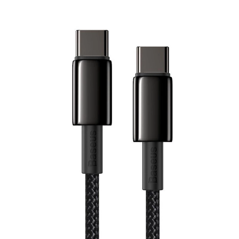 Baseus Tungsten Gold USB-C - USB-C kaapeli, 100W, 1 m, musta