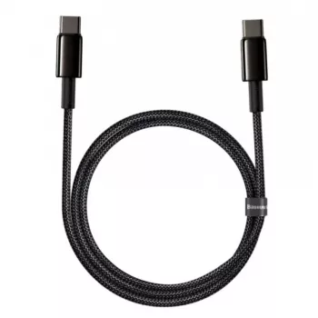 Baseus Tungsten Gold USB-C - USB-C -kaapeli, 100W, 1 m, musta