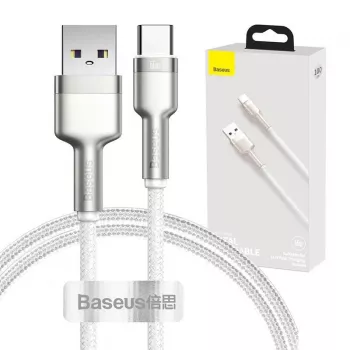Baseus Cafule USB-A - USB-C -kaapeli, 66W, 1 m, valkoinen