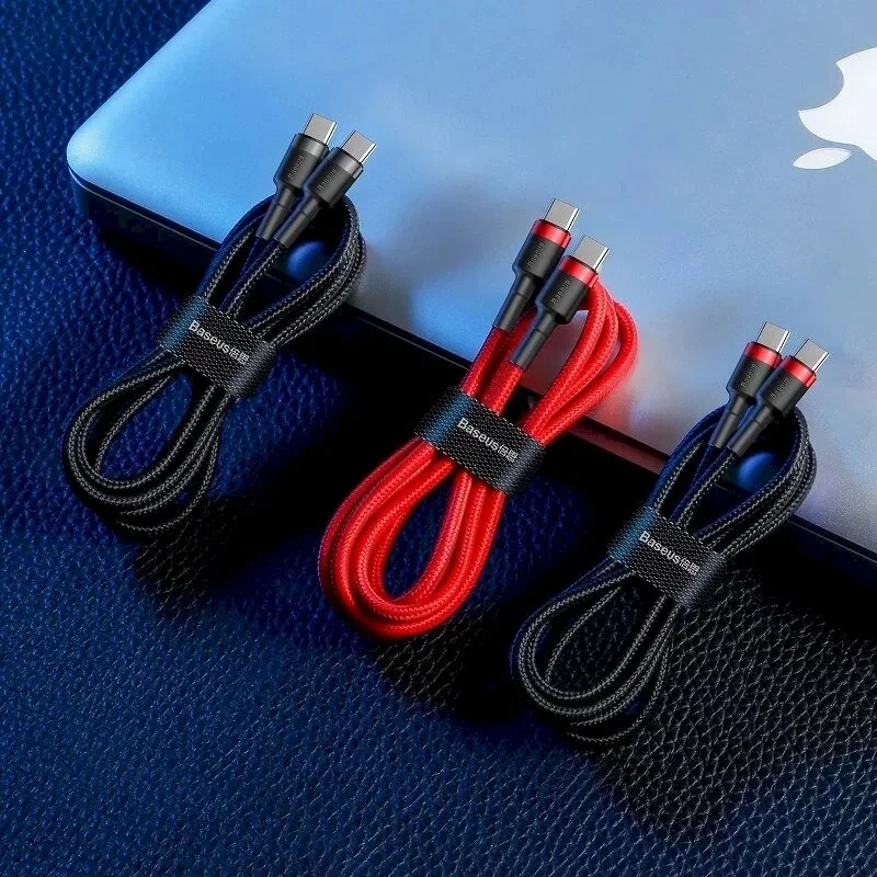 Baseus Cafule USB-C - USB-C PD 2.0 60W pikalatauskaapeli, 2m, punainen (CATKLF-H09)
