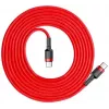Baseus Cafule USB-C - USB-C PD 2.0 60W pikalatauskaapeli, 2m, punainen (CATKLF-H09)