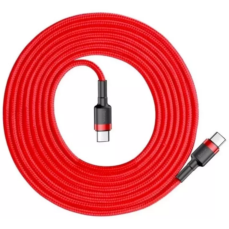 Baseus Cafule USB-C - USB-C PD 2.0 60W pikalatauskaapeli, 2m, punainen (CATKLF-H09)