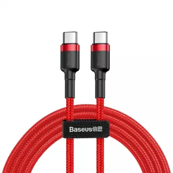 Baseus Cafule USB-C - USB-C PD 2.0 60W pikalatauskaapeli, 2m, punainen (CATKLF-H09)