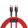 Baseus Cafule USB-C - USB-C PD 2.0 60W pikalatauskaapeli, 2m, punainen (CATKLF-H09)