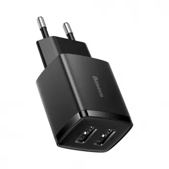 Baseus Compact laturi 2x USB 10.5W musta