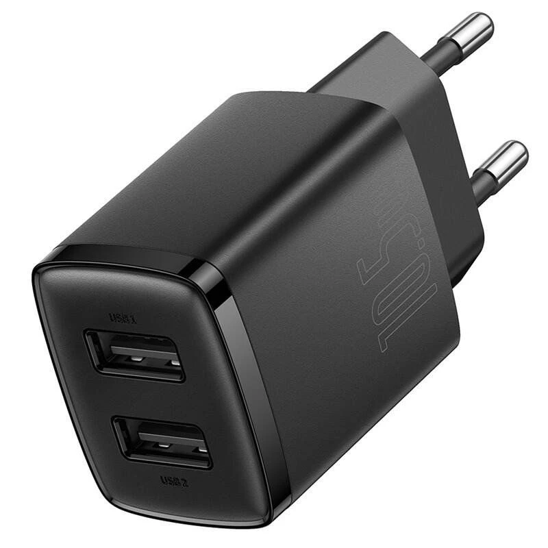 Baseus Compact laturi 2x USB 10.5W musta