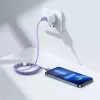 Baseus Crystal Shine -sarja USB-C - Lightning pikavalintalatauskaapeli 20W 1,2m violetti (CAJY000205)