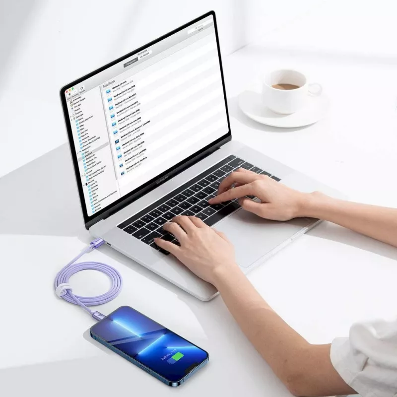 Baseus Crystal Shine -sarja USB-C - Lightning pikavalintalatauskaapeli 20W 1,2m violetti (CAJY000205)