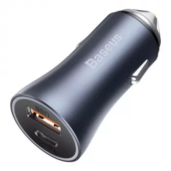 Baseus Golden Contactor Pro autolaturi 40W USB-A USB-C QC4.0+ PD SCP harmaa