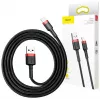 Baseus Lightning Cafule kaapeli 2A, 3m punainen/musta (CALKLF-R91)