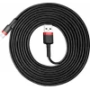 Baseus Lightning Cafule kaapeli 2A, 3m punainen/musta (CALKLF-R91)