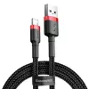Baseus Lightning Cafule kaapeli 2A, 3m punainen/musta (CALKLF-R91)