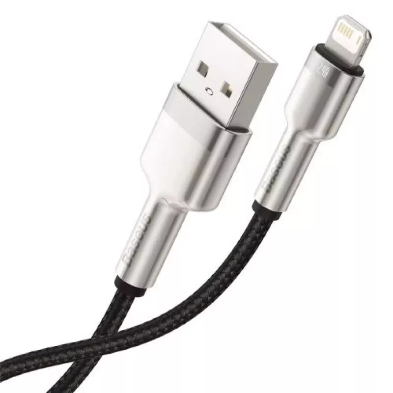 Baseus Lightning Cafule Series metallinen datakaapeli 2.4A 0.25m musta
