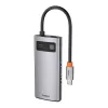 Baseus Metal Gleam Series 4-in-1 USB-C -keskitin, USB 3.0 + USB 2.0 + HDMI + USB-C PD, hopea