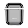 Baseus Metallic Shining ultrahohut silikonisuojakotelo koukulla AirPods 1 / 2 musta