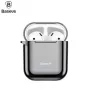 Baseus Metallic Shining ultrahohut silikonisuojakotelo koukulla AirPods 1 / 2 musta
