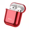 Baseus Metallic Shining ultrahohut silikoninen suojakotelo koukulla AirPods 1 / 2 punainen