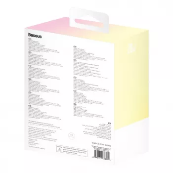 Baseus Popsicle 5200mAh 20W varavirtalähde integroidulla Lightning-kaapelilla ja valkoisella Baseus Simple USB-C - USB-C 60W 30cm kaapelilla - keltainen-pinkki