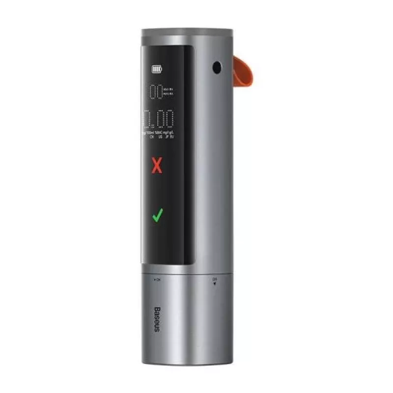 Baseus SafeJourney Pro auton alkometri, harmaa, USB-C, 470 mAh