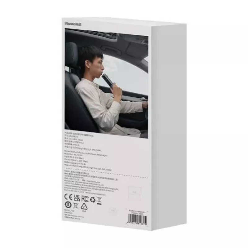 Baseus SafeJourney Pro auton alkometri, harmaa, USB-C, 470 mAh