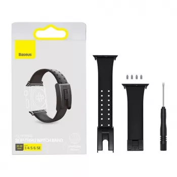Baseus Slip-Thru -ranneke Apple Watch 3/4/5/6/SE 38mm/40mm musta (LBWSE-01)