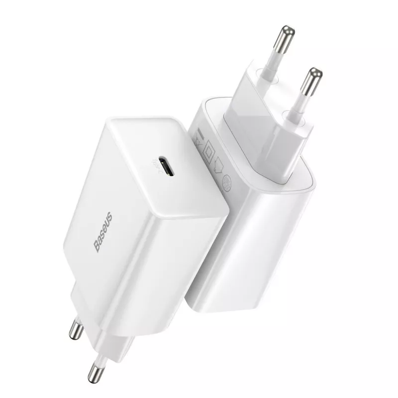Baseus Speed Mini -pikalaturi, USB-C, PD, 3A, 20W (valkoinen)
