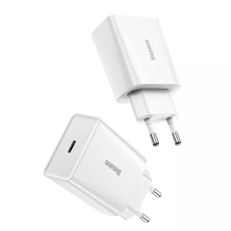 Baseus Speed Mini -pikalaturi, USB-C, PD, 3A, 20W (valkoinen)