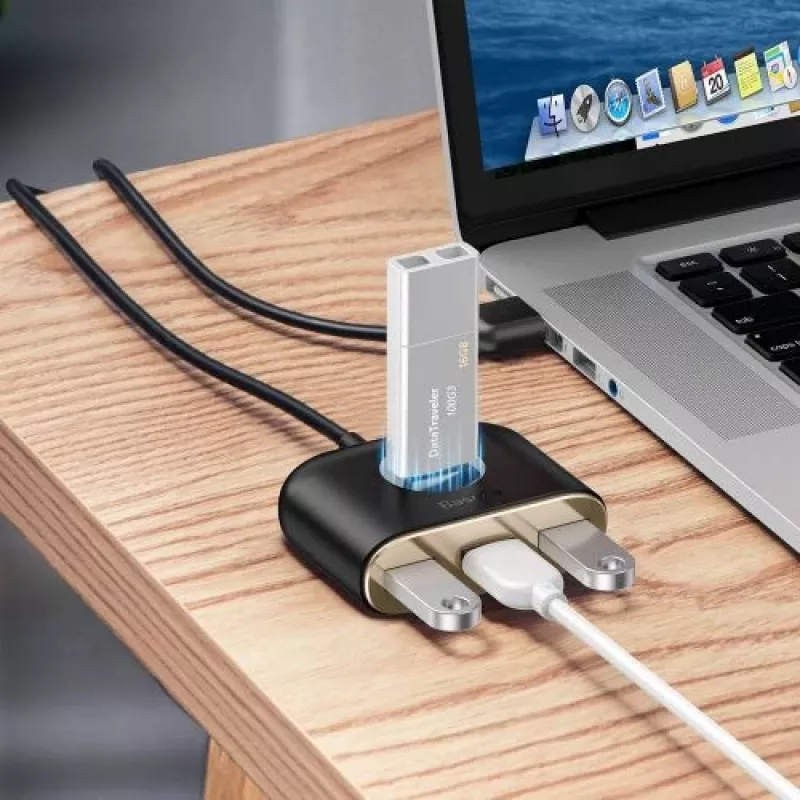Baseus Square Round USB-sovitin USB 3.0 / 3x USB 2.0 / 1 m