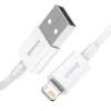 Baseus Superior Series Lightning-kaapeli, pikalataus, data 2.4A, 1.5m valkoinen (CALYS-B02)