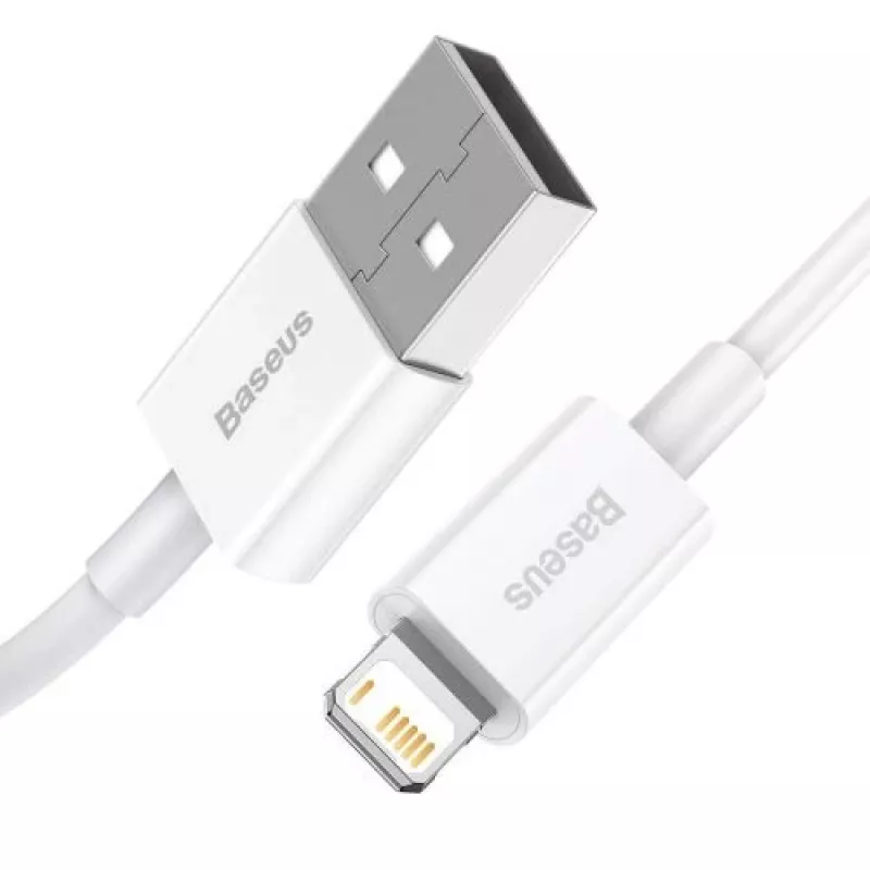 Baseus Superior Series Lightning-kaapeli, pikalataus, data 2.4A, 1.5m valkoinen (CALYS-B02)