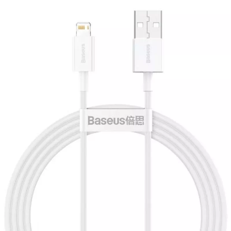 Baseus Superior Series Lightning-kaapeli, pikalataus, data 2.4A, 1.5m valkoinen (CALYS-B02)
