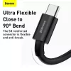 Baseus Superior Series USB-A - USB-C pika- ja datakaapeli, 66W (11V/6A), 2m, musta (CATYS-A01)