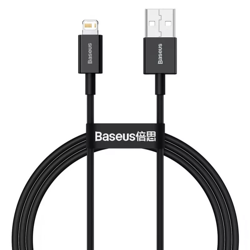 Baseus Superior USB-A - Lightning pikalataus- ja datakaapeli 1m musta (CALYS-A01)