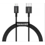 Baseus Superior USB-A - Lightning pikalataus- ja datakaapeli 1m musta (CALYS-A01)