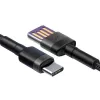 Baseus Cafule SuperCharge USB-A–USB-C-kaapeli, 40W, 5A, QC 3.0, 1 m, musta/harmaa