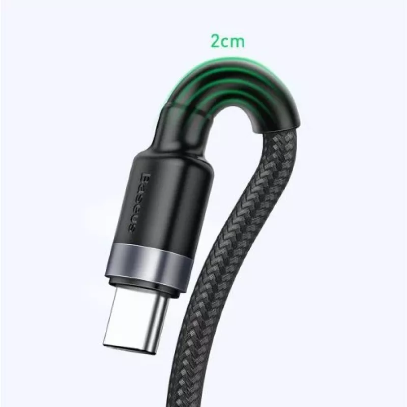 Baseus Cafule SuperCharge USB-A–USB-C-kaapeli, 40W, 5A, QC 3.0, 1 m, musta/harmaa